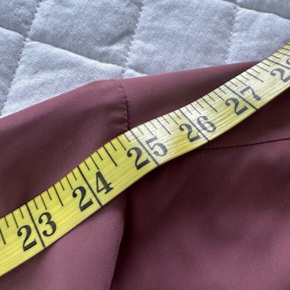 LACADEMIE Womens Shirt Dress Mauve Satin Maxi Belted Quiet Luxury Minimalist S - Picture 14 of 15